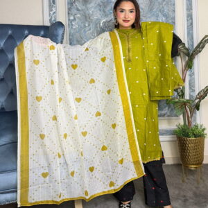 Farshi Olive Three Piece